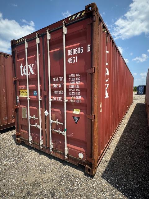Shipping container photographed at a depot or customer site
